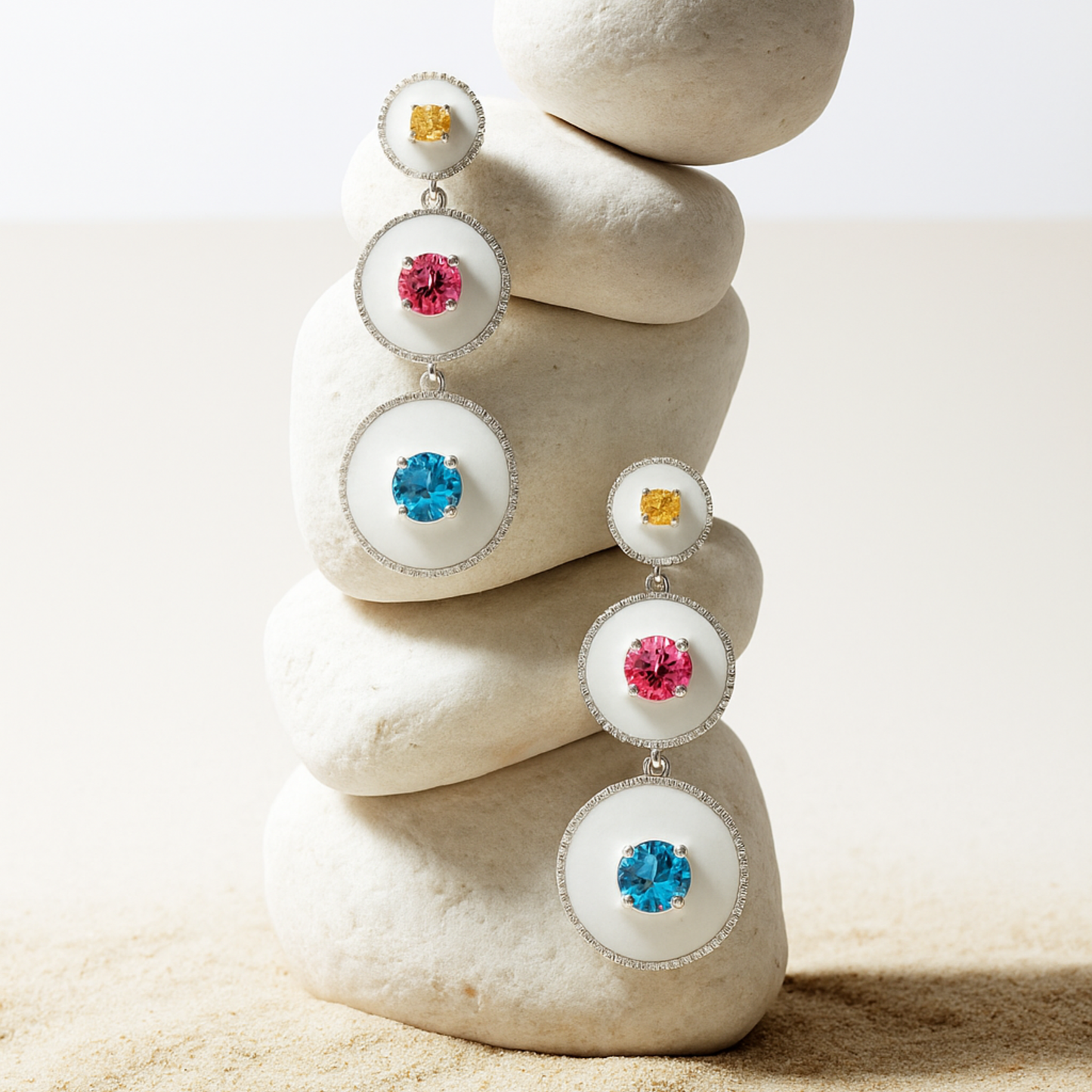 Gemstone Celestia Silver Earrings