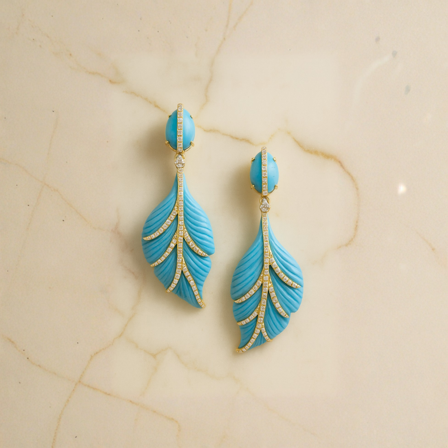 Turquoise Leaf Earrings
