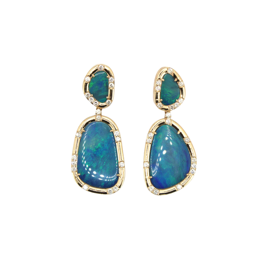 Azure Cascade Opal Earrings