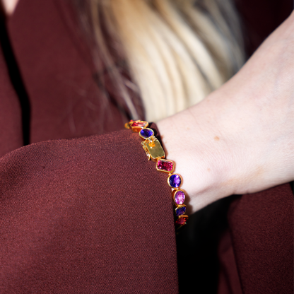 18K Yellow Gold Multi Gem Stone Royale Bracelet