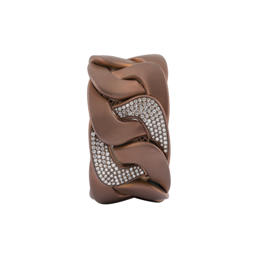 Titanium Bracelet With Brown Diamonds