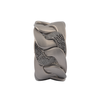 Titanium Bracelet With Black Diamonds