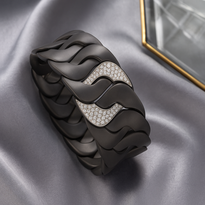 Titanium Bracelet With White Gold & White Diamonds