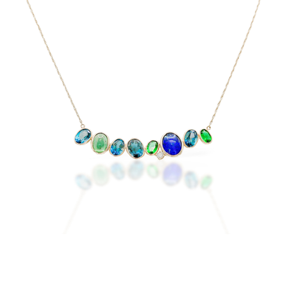 Blue Opal Bar Necklace
