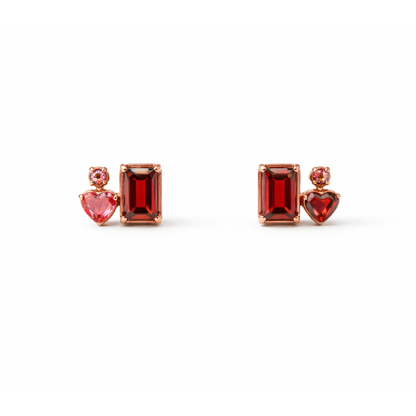 Red Heart Stud Earrings