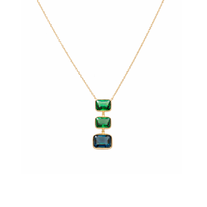 14K Gold Emerald Cascade Necklace