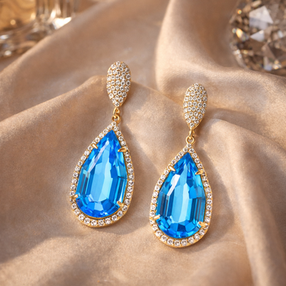 18K Gold Pear Prism Earrings