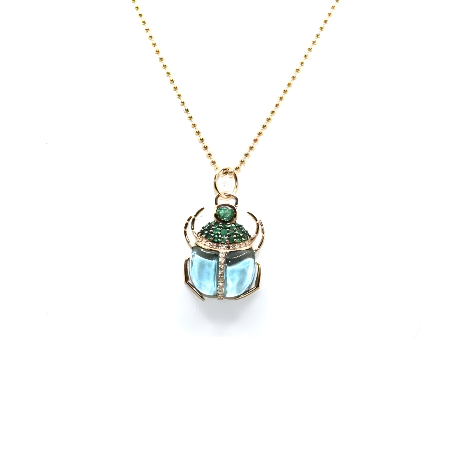 Charm Beetle Pendant Necklace in 18K Italian Gold