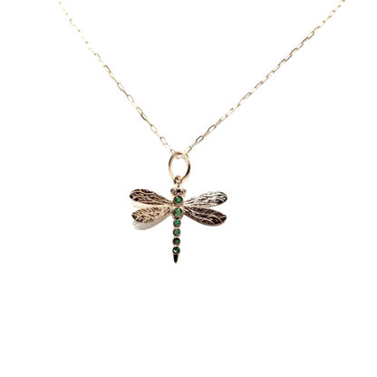 Emerald Dragonfly Necklace