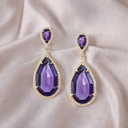 18K Gold Pear Drop Earrings