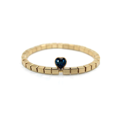 London Blue Topaz Heart Bracelet in 14K Gold