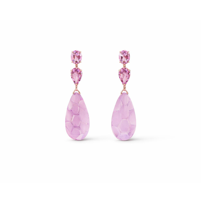 14K Gold Amethyst Drop Earrings