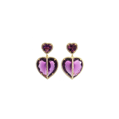 18K Gold Heart Earrings