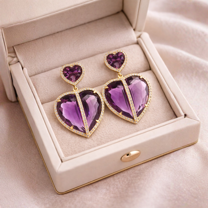 18K Gold Heart Earrings