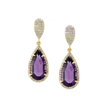 18K Gold Pear Prism Earrings