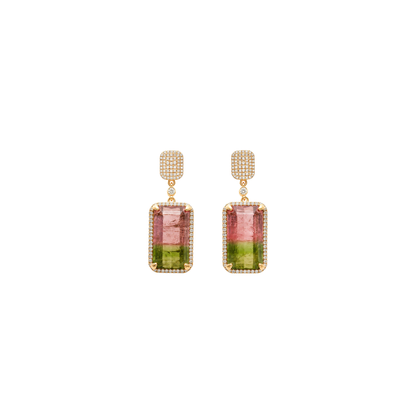 Watermelon Tourmaline Earrings