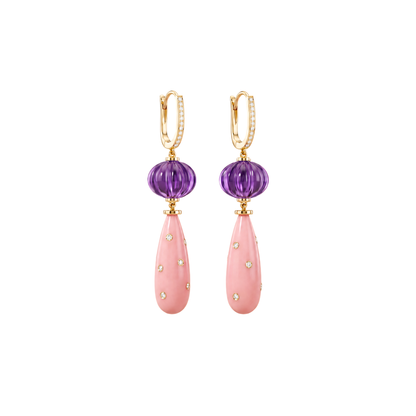 14K Gold Rosé Drop Earrings