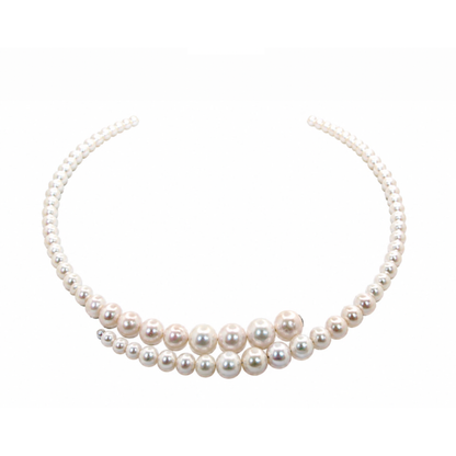 18K Gold White Pearl Necklace