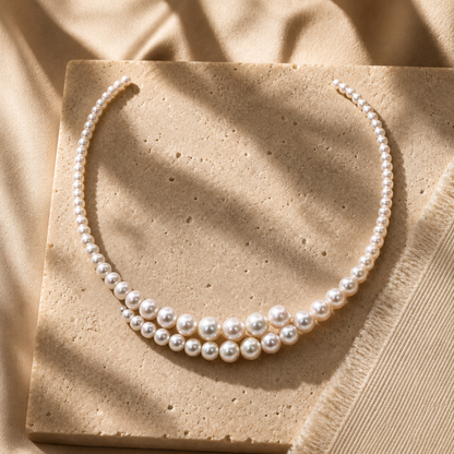 18K Gold White Pearl Necklace