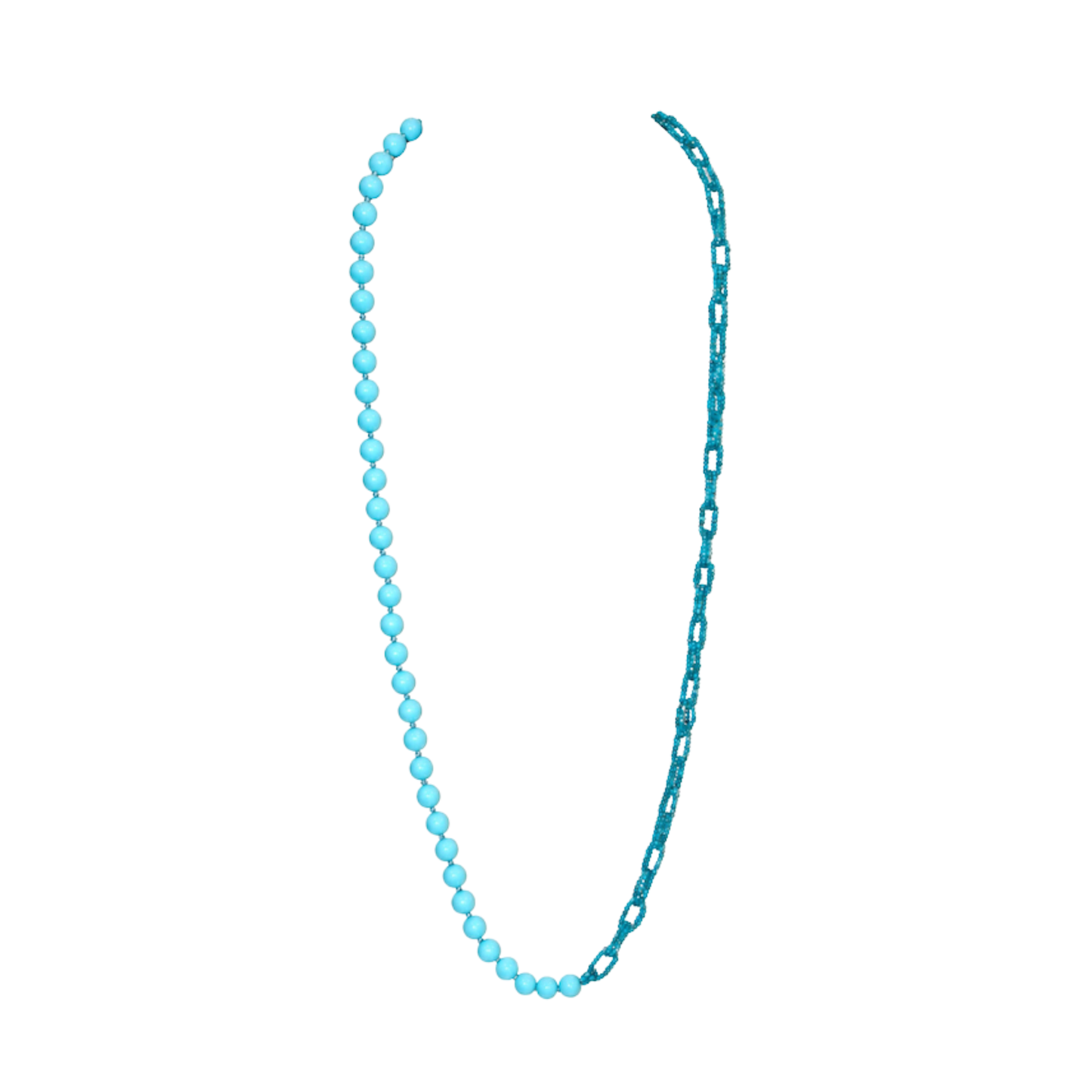 18K Gold Turquoise Link Necklace
