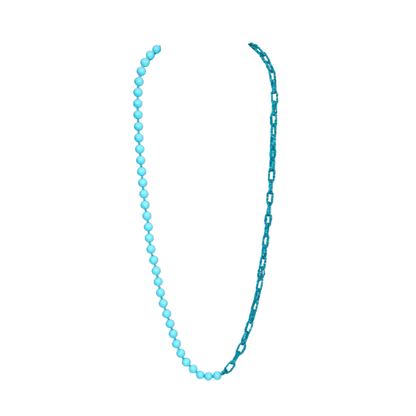 18K Gold Turquoise Link Necklace