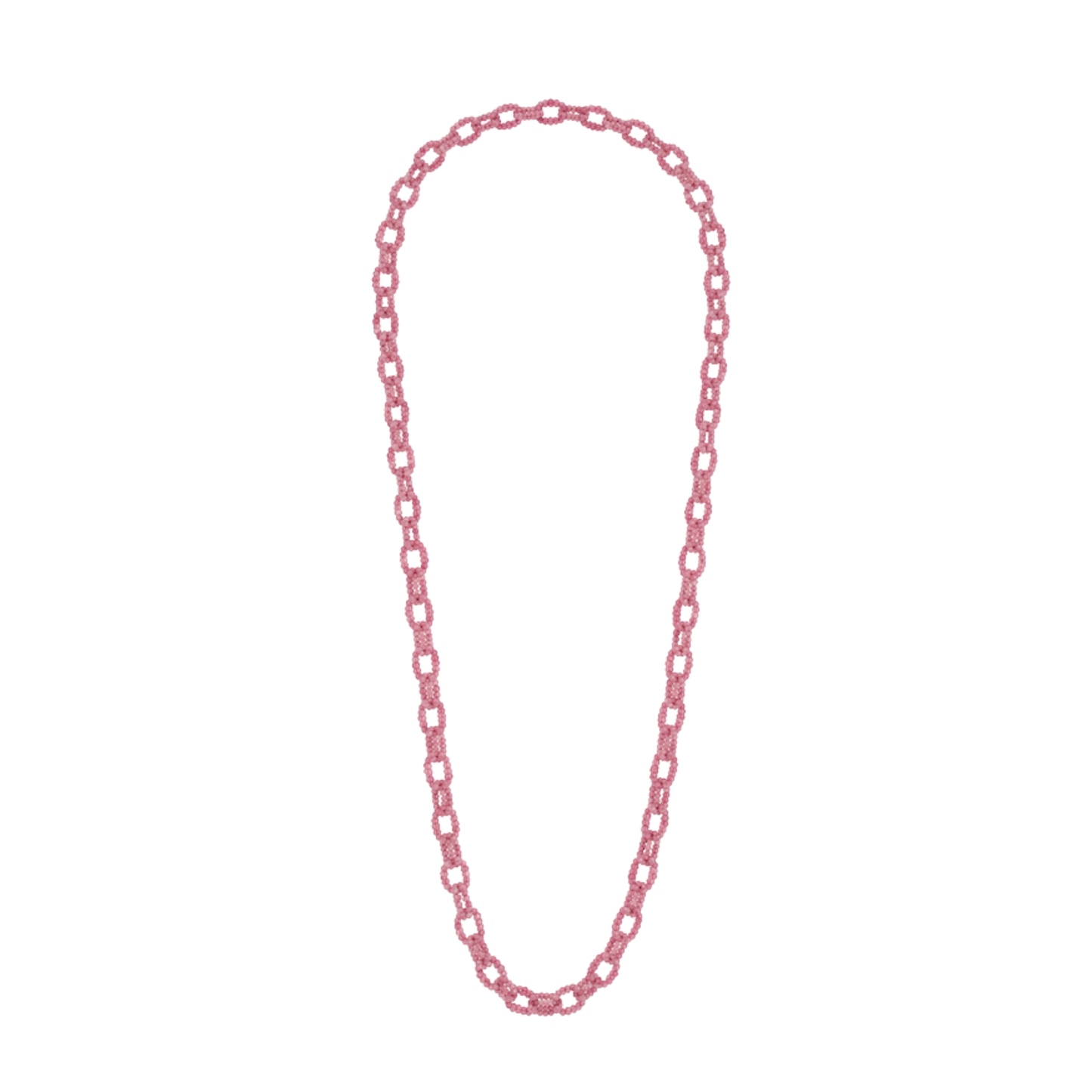 18K Gold Pink Tourmaline Link Necklace