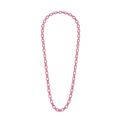 18K Gold Pink Tourmaline Link Necklace