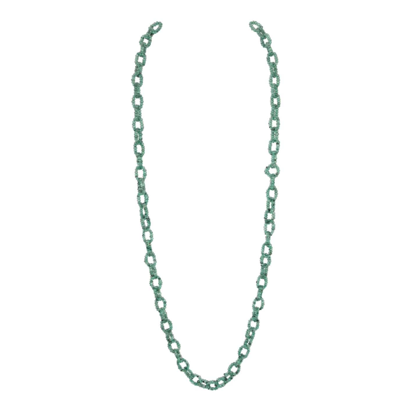 18K Gold Emerald Link Necklace