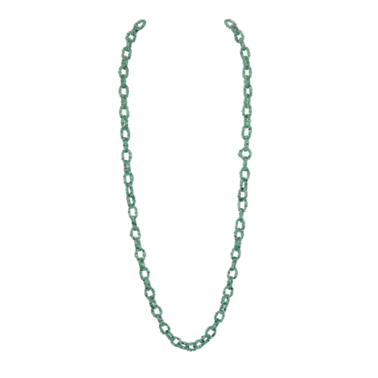 18K Gold Emerald Link Necklace