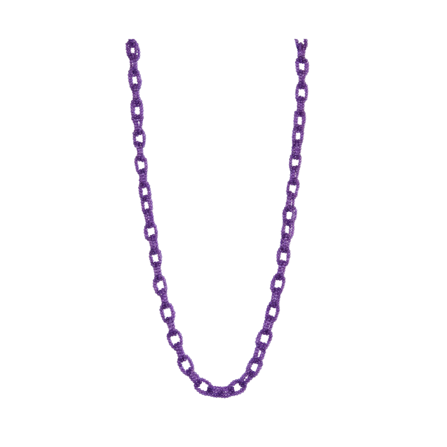 18K Gold Amethyst Link Necklace