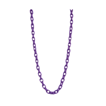 18K Gold Amethyst Link Necklace
