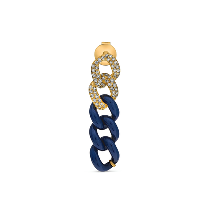 14K Gold Ceramic Chain Link Earrings