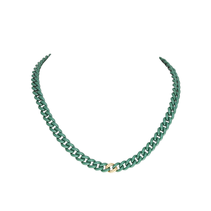 14K Gold Ceramic Chain Link Necklace