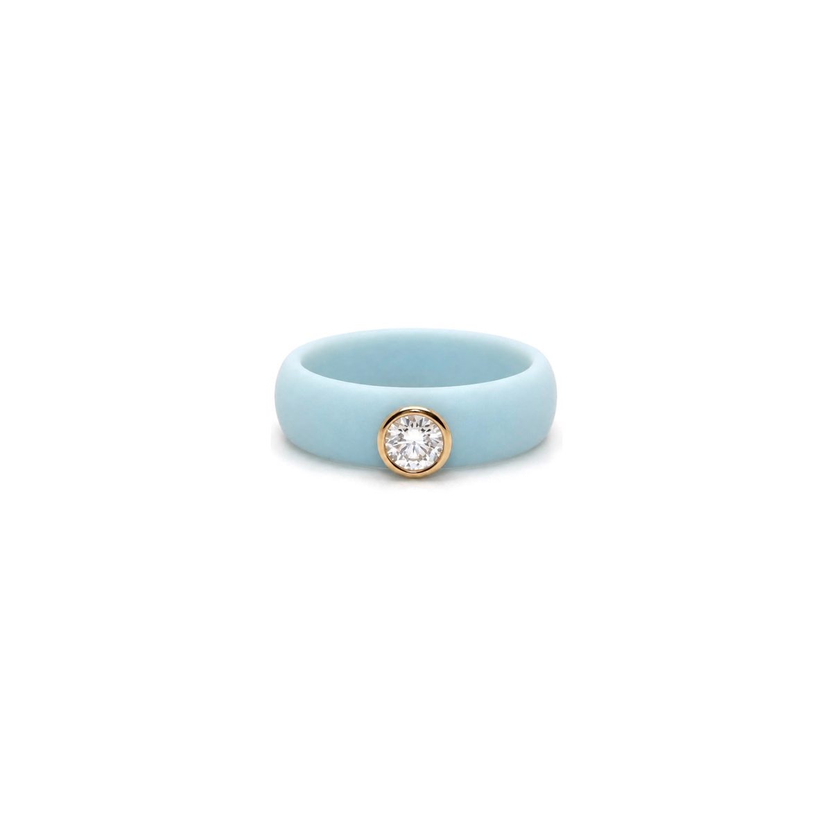 14K Yellow Gold Silicone Diamond Ring