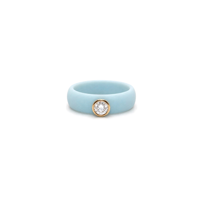 14K Yellow Gold Silicone Diamond Ring