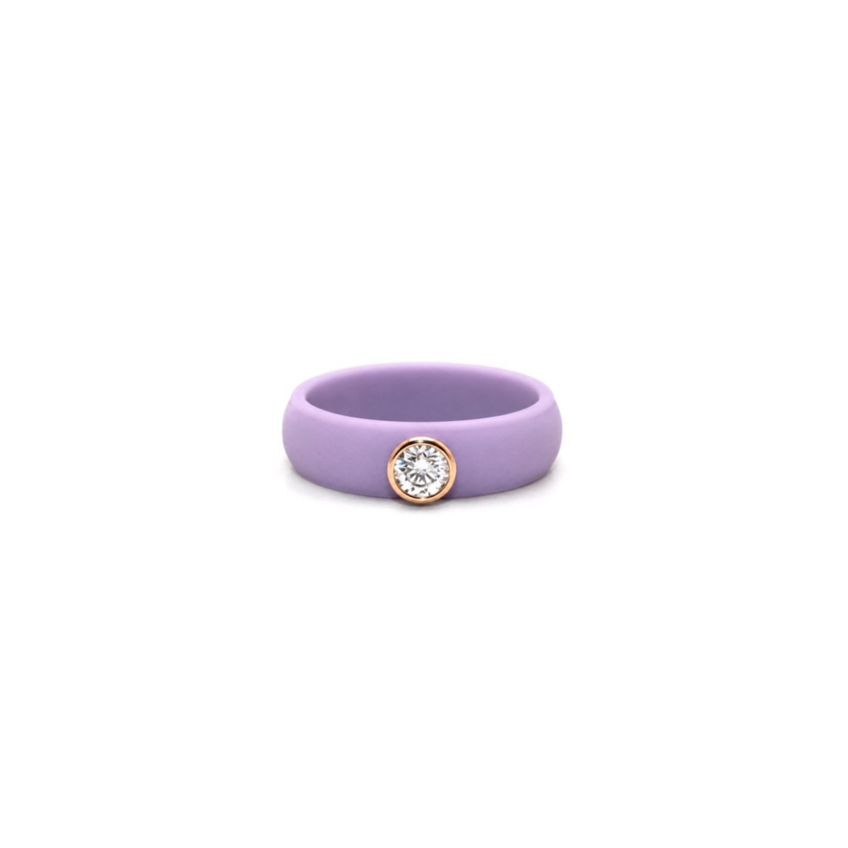 14K Yellow Gold Silicone Diamond Ring