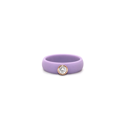 14K Yellow Gold Silicone Diamond Ring