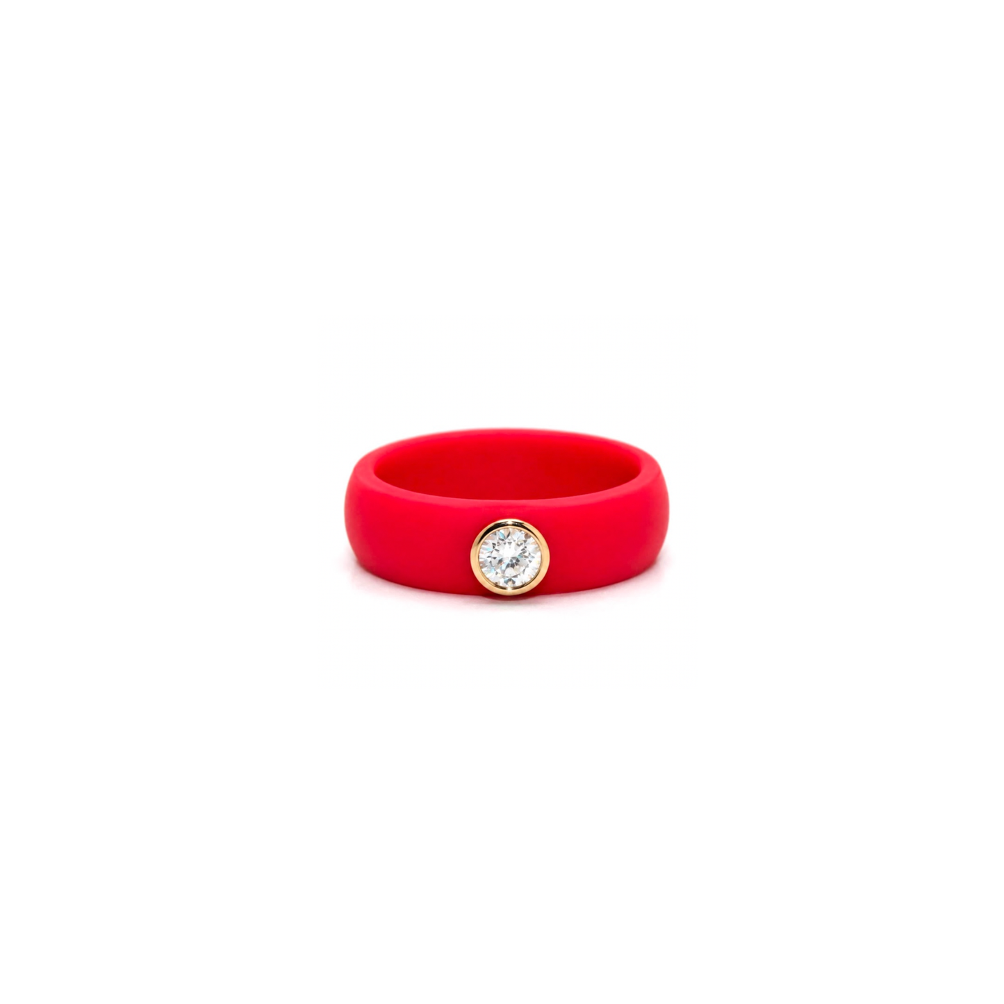 14K Yellow Gold Silicone Diamond Ring