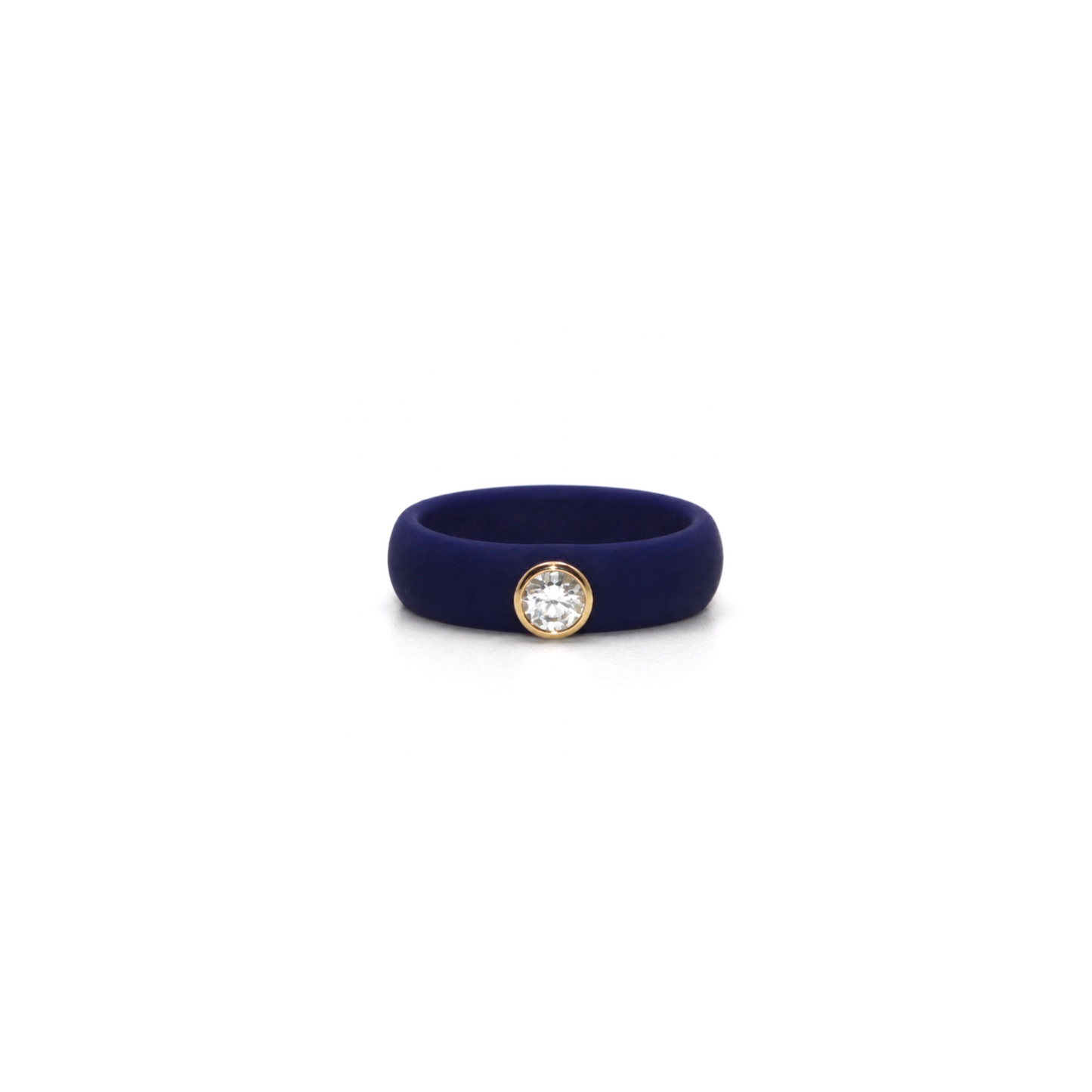 14K Yellow Gold Silicone Diamond Ring
