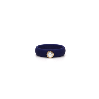 14K Yellow Gold Silicone Diamond Ring