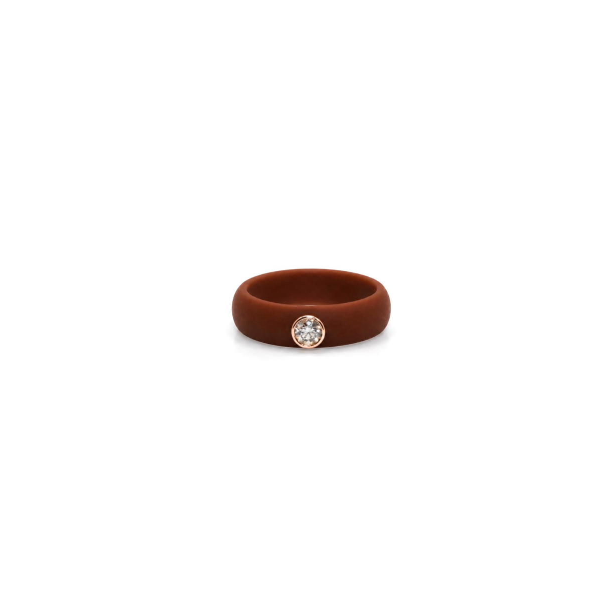 14K Yellow Gold Silicone Diamond Ring