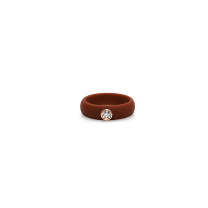 14K Yellow Gold Silicone Diamond Ring