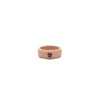 14K Rose Gold Cognac Diamond Wide Ring