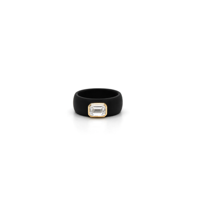 14K Yellow Gold Emerald-Cut Diamond Ring