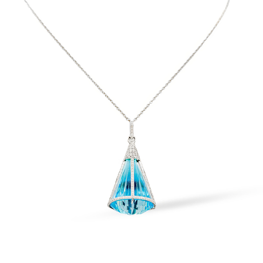 Lumière Atlantic Blue Topaz Pendant