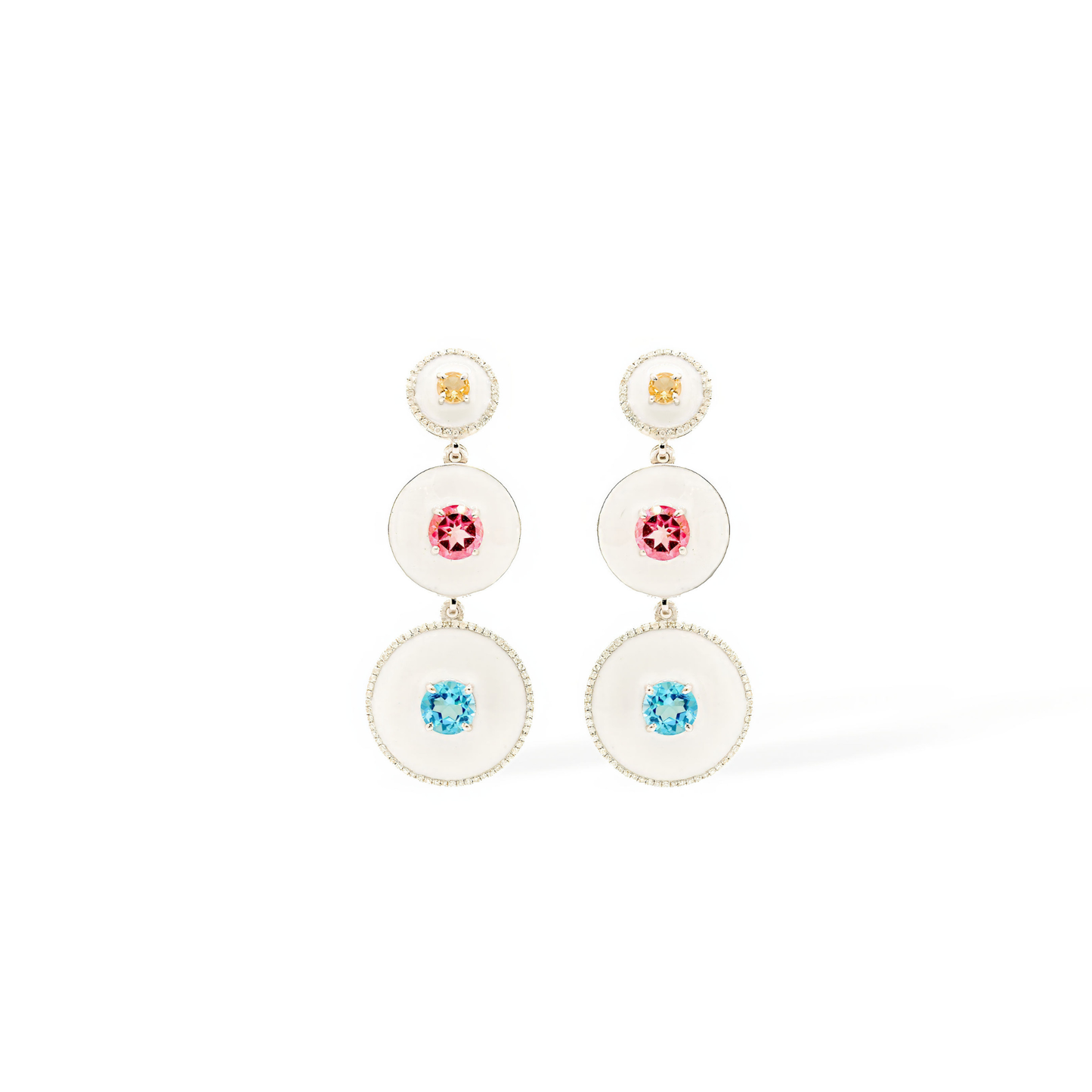 Gemstone Celestia Silver Earrings