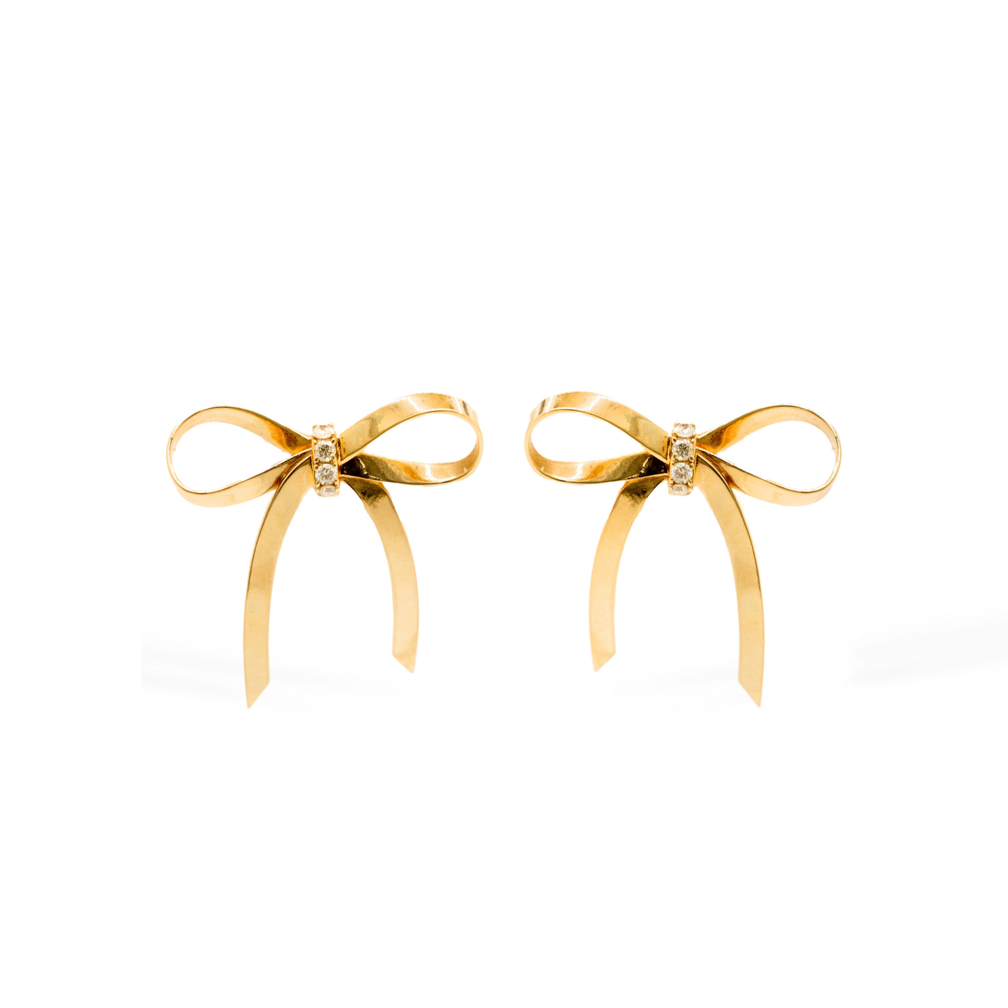 Diamond Tied in Gold Earrings