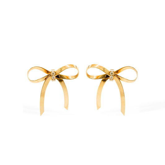 Diamond Tied in Gold Earrings