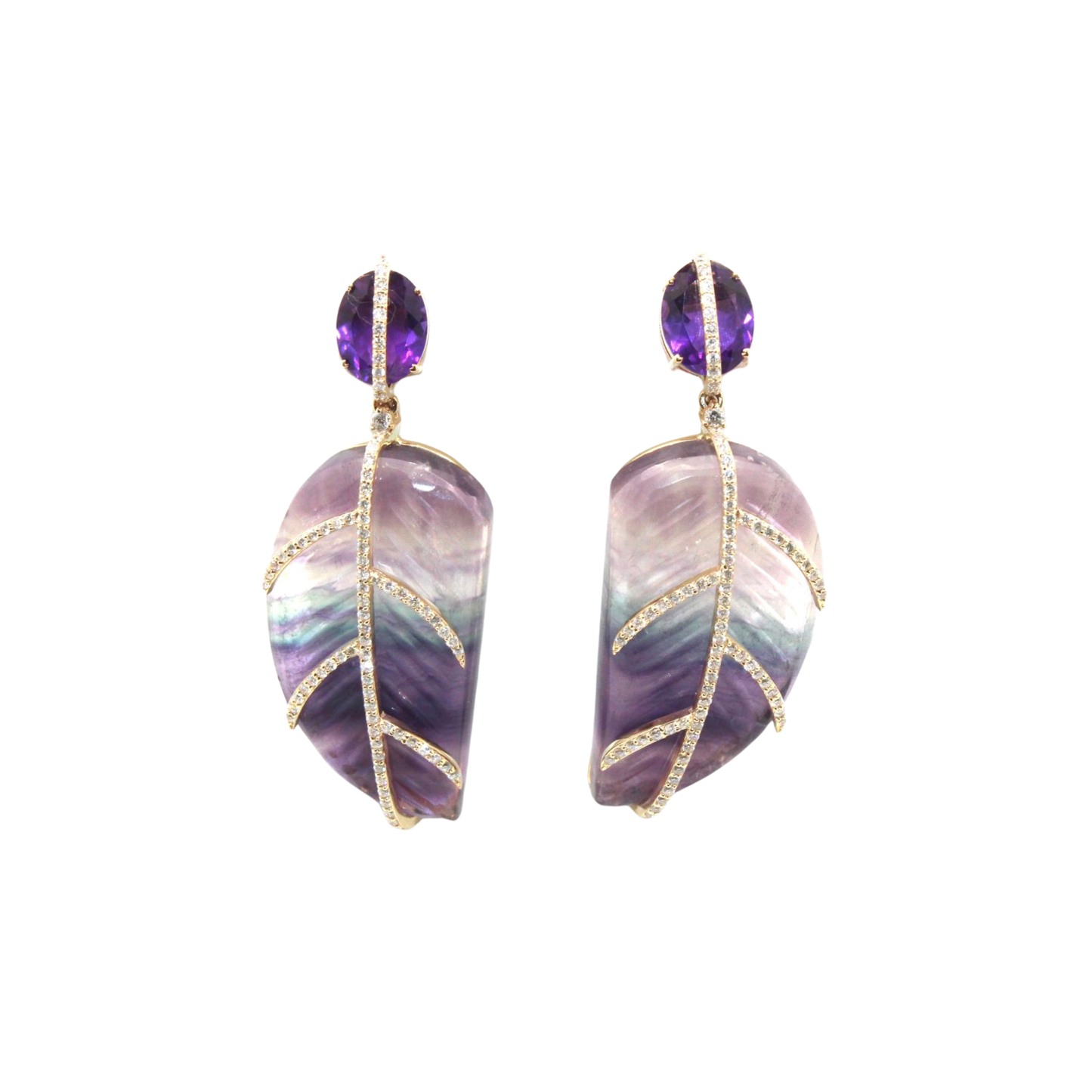 Violet Dusk Leaf Earrings