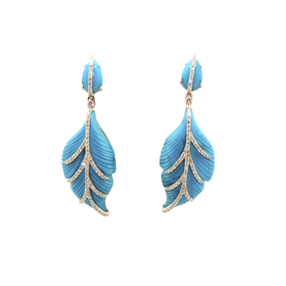 Turquoise Leaf Earrings